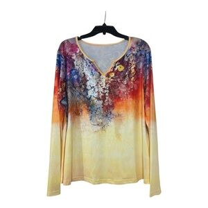 Colorful Long Sleeve Women's Top